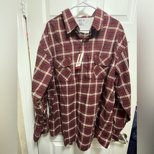 Izod Brick Red Plaid Flannel